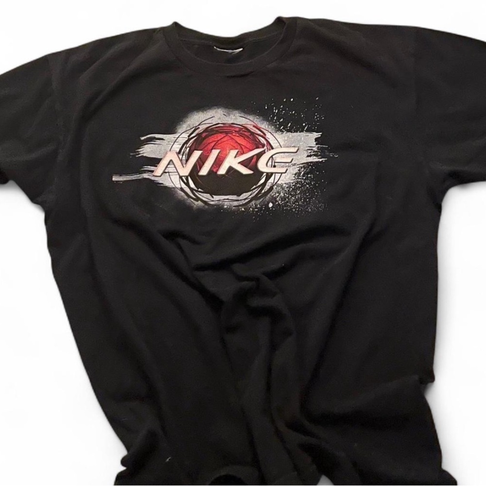 Nike Black Tee with Red and White Graphic